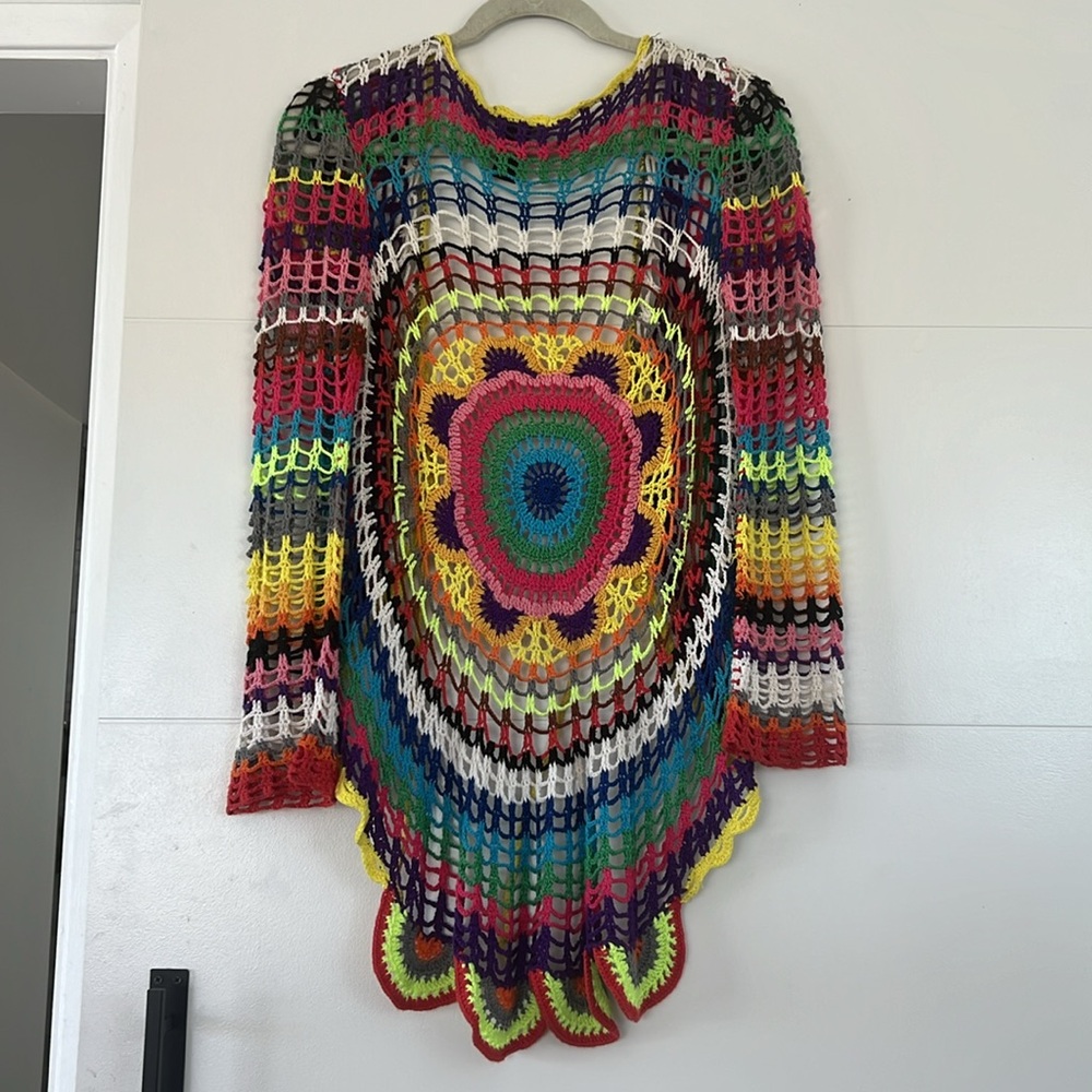 Knit Crochet Rainbow Coverup